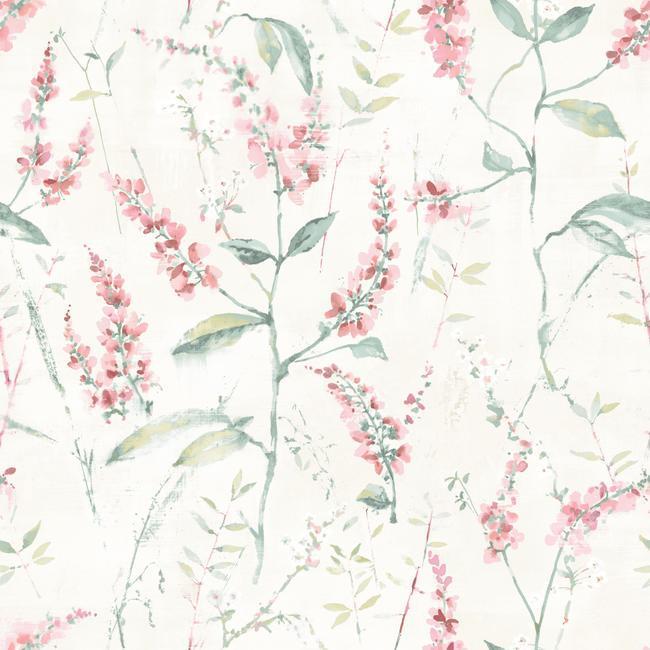 media image for Coral Floral Sprig Peel & Stick Wallpaper by RoomMates for York Wallcoverings 283