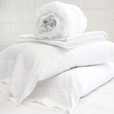 product image for cotton percale sheet set white 1 7