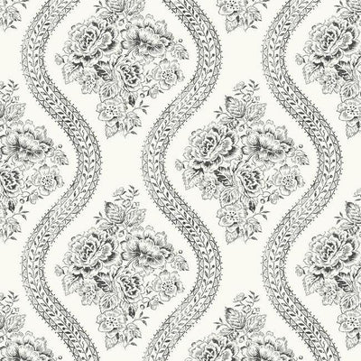 product image for Coverlet Floral Wallpaper in White and Black from the Magnolia Home Collection by Joanna Gaines for York Wallcoverings 23