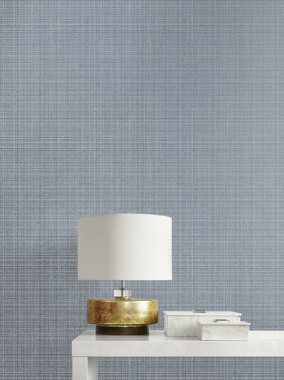 product image for Crosshatch Linen Wallpaper in Metallic Smoke from the Essential Textures Collection by Seabrook Wallcoverings 27