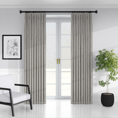 product image for Cruz Ticking Stripes Black/Linen Drapery 5 75