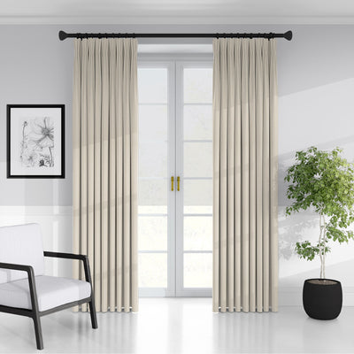 product image for Cruz Ticking Stripes Taupe/Ivory Drapery 2 1