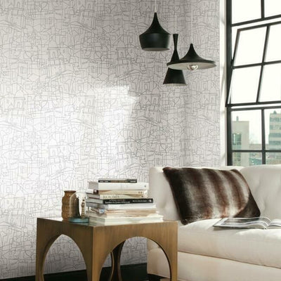 product image for Cubist Cityscape Peel & Stick Wallpaper in Grey by York Wallcoverings 70