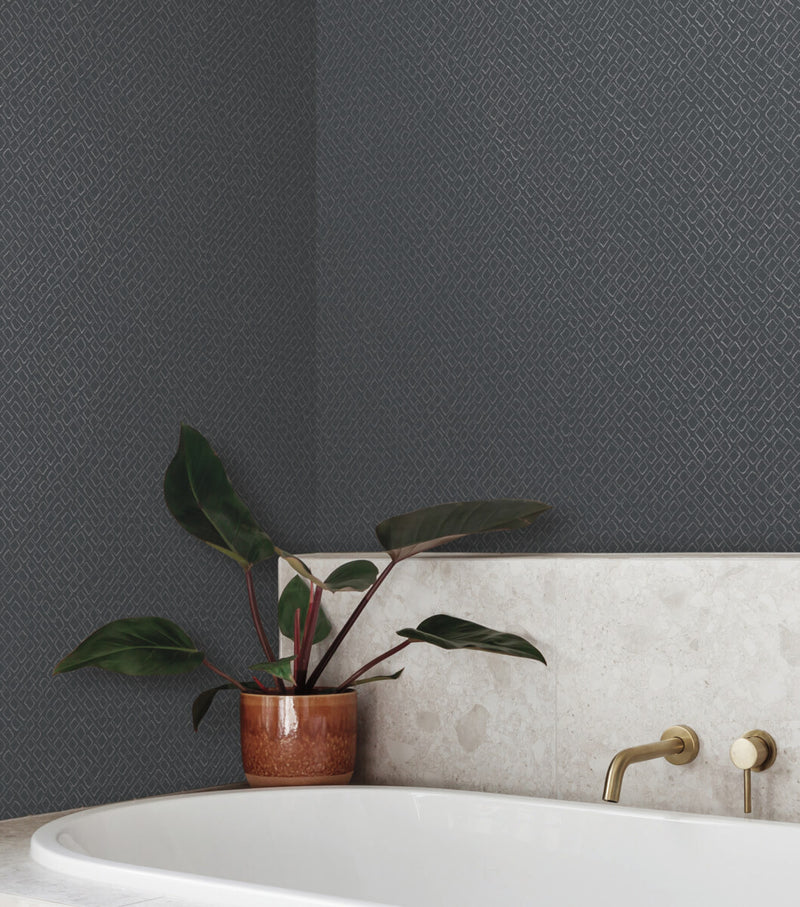 media image for Bede Wallpaper in Black from the Artisan Digest Collection by York Wallcoverings 222