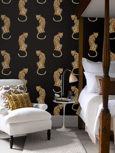 product image for Leopard King Black Peel-and-Stick Wallpaper from the Daisy Bennett Collection by NextWall 16