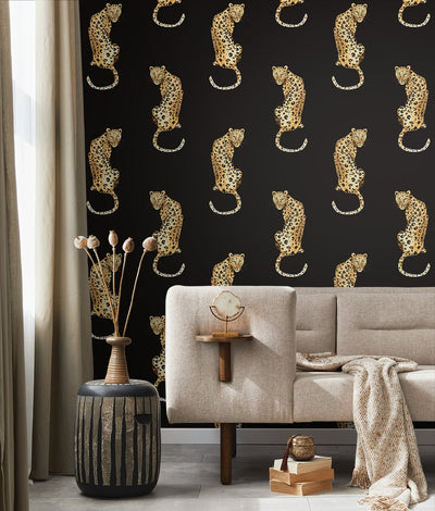 product image for Leopard King Black Peel-and-Stick Wallpaper from the Daisy Bennett Collection by NextWall 85