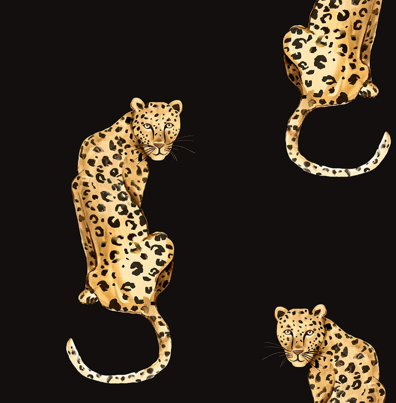 media image for Leopard King Black Peel-and-Stick Wallpaper from the Daisy Bennett Collection by NextWall 292