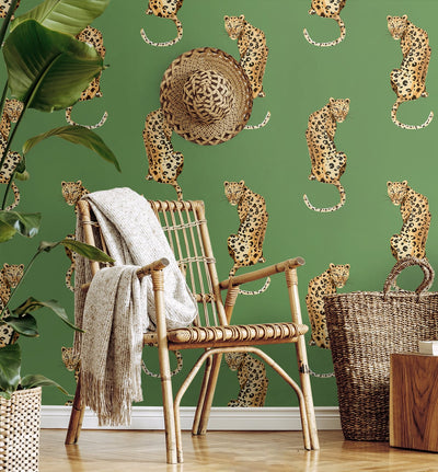 product image for Leopard King Green Peel-and-Stick Wallpaper from the Daisy Bennett Collection by NextWall 49