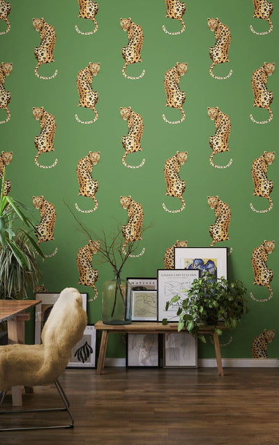 product image for Leopard King Green Peel-and-Stick Wallpaper from the Daisy Bennett Collection by NextWall 83