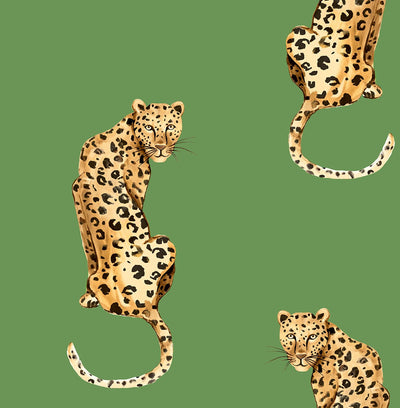 product image of Leopard King Green Peel-and-Stick Wallpaper from the Daisy Bennett Collection by NextWall 532