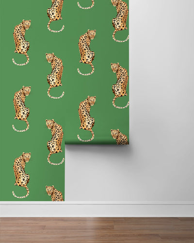 product image for Leopard King Green Peel-and-Stick Wallpaper from the Daisy Bennett Collection by NextWall 32