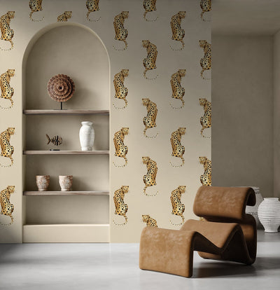 product image for Leopard King Pale Oak Peel-and-Stick Wallpaper from the Daisy Bennett Collection by NextWall 33