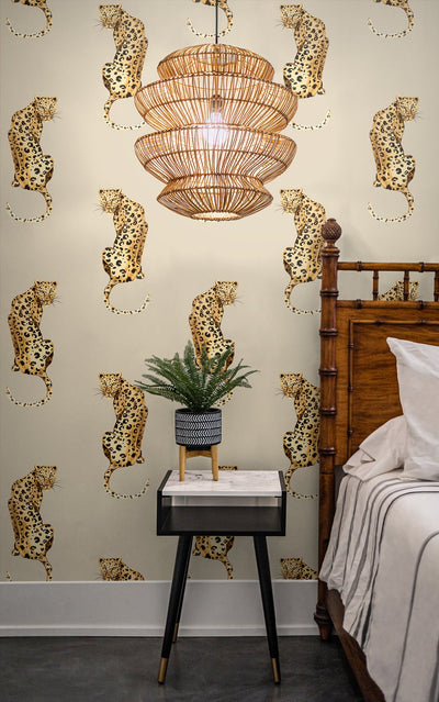 product image for Leopard King Pale Oak Peel-and-Stick Wallpaper from the Daisy Bennett Collection by NextWall 80