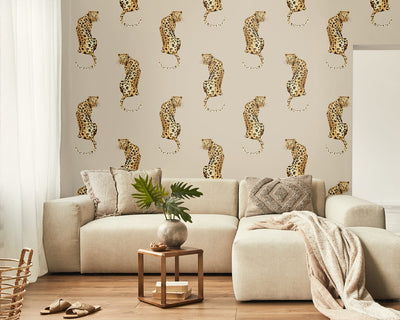 product image for Leopard King Pale Oak Peel-and-Stick Wallpaper from the Daisy Bennett Collection by NextWall 12