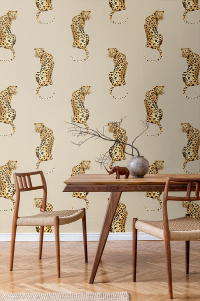 product image for Leopard King Pale Oak Peel-and-Stick Wallpaper from the Daisy Bennett Collection by NextWall 61