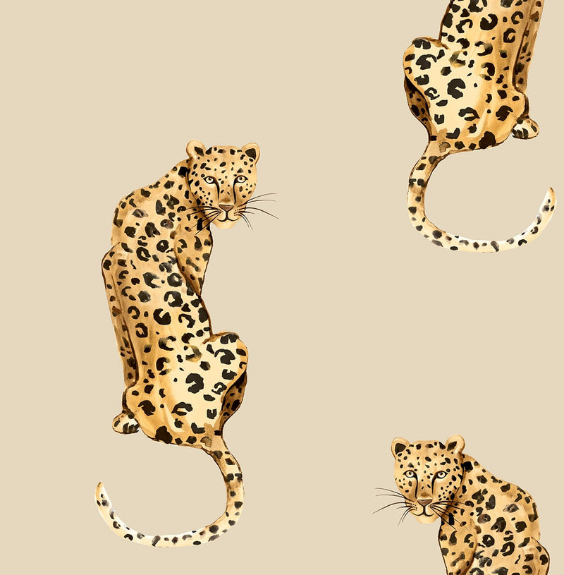 media image for Leopard King Pale Oak Peel-and-Stick Wallpaper from the Daisy Bennett Collection by NextWall 286