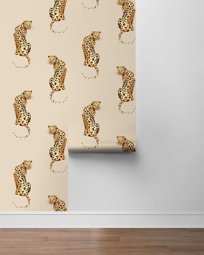 product image for Leopard King Pale Oak Peel-and-Stick Wallpaper from the Daisy Bennett Collection by NextWall 46