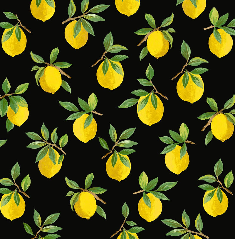 media image for Lemoncello Black Peel-and-Stick Wallpaper from the Daisy Bennett Collection by NextWall 284