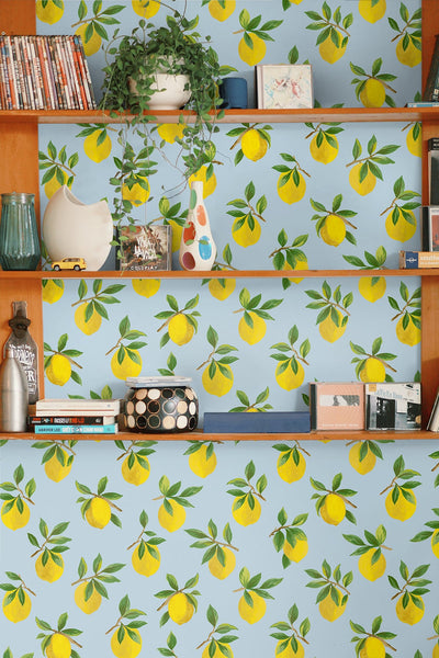 product image for Lemoncello Sky Blue Peel-and-Stick Wallpaper from the Daisy Bennett Collection by NextWall 38