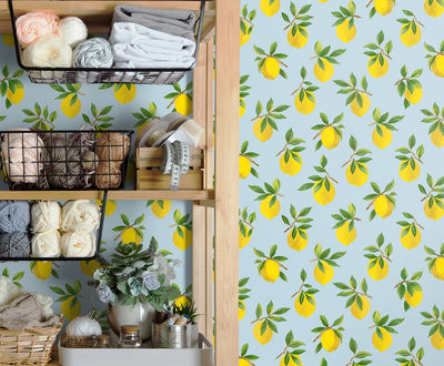 product image for Lemoncello Sky Blue Peel-and-Stick Wallpaper from the Daisy Bennett Collection by NextWall 77