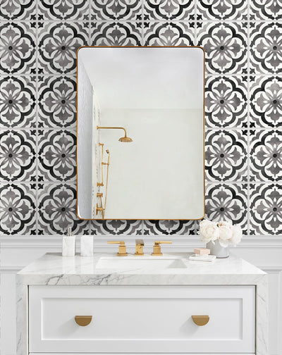 product image for Sorento Tile Black Peel-and-Stick Wallpaper from the Daisy Bennett Collection by NextWall 23