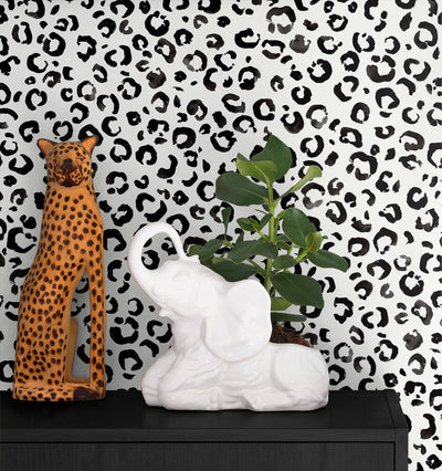 product image for Classic Leopard Black/Tan Peel-and-Stick Wallpaper from the Daisy Bennett Collection by NextWall 76