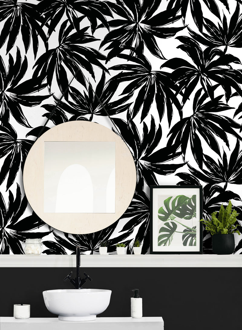 media image for Palma Wallpaper in Black 273