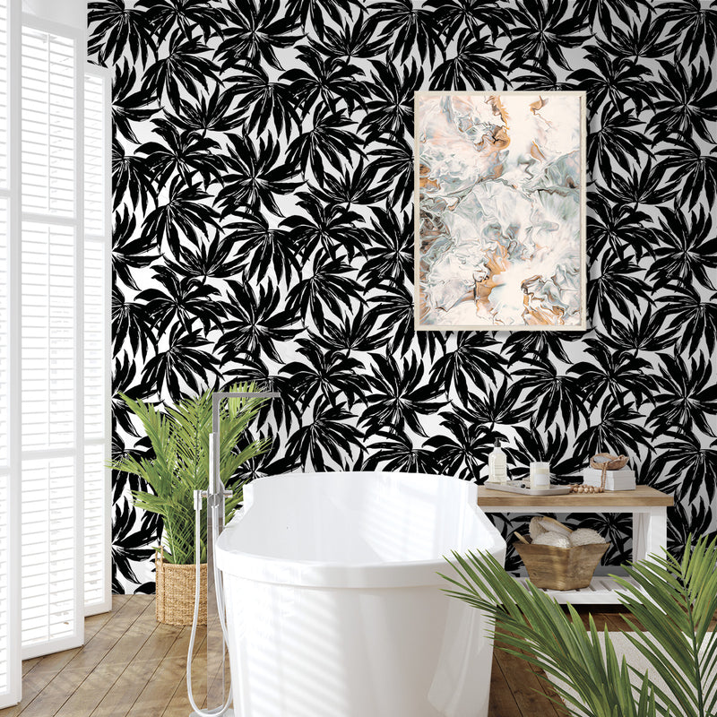 media image for Palma Wallpaper in Black 260