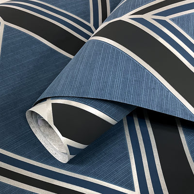 product image for Brooklyn Diamond Blue Wallpaper from Deco 2 by Collins & Company 65