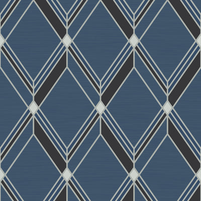 product image for Brooklyn Diamond Blue Wallpaper from Deco 2 by Collins & Company 14