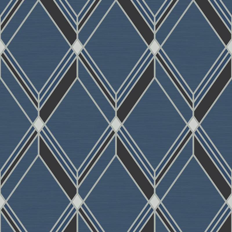 media image for Brooklyn Diamond Blue Wallpaper from Deco 2 by Collins & Company 216