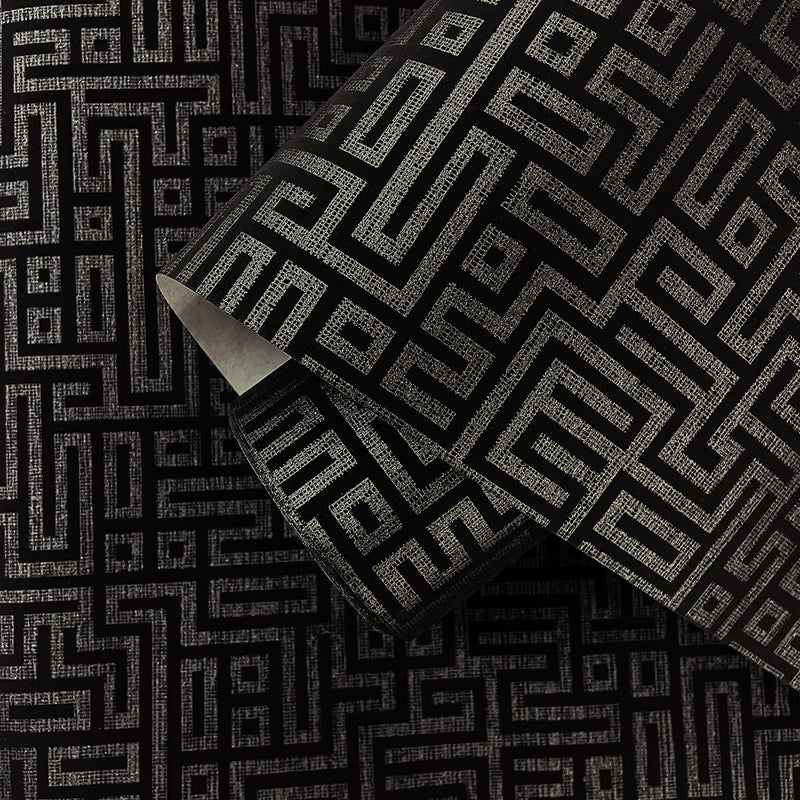 media image for Rockefellar Maze Onyx Wallpaper from Deco 2 by Collins & Company 213