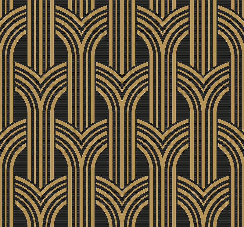 media image for Broadway Arches Antique Gold Wallpaper from Deco 2 by Collins & Company 249