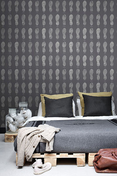 product image for Tonya Taupe City Footprint Wallpaper from Design Department by Brewster 60