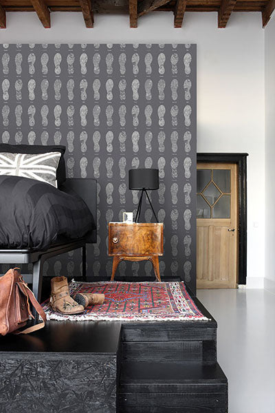 product image for Tonya Taupe City Footprint Wallpaper from Design Department by Brewster 62