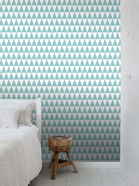 media image for Verdon Aquamarine Geometric Wallpaper from Design Department by Brewster 295