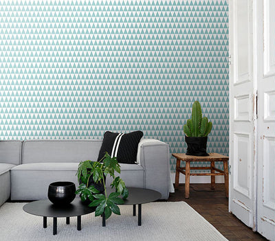 product image for Verdon Aquamarine Geometric Wallpaper from Design Department by Brewster 92