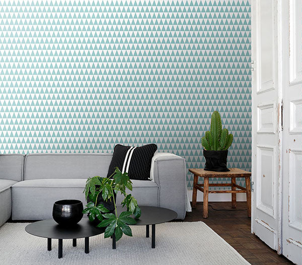 media image for Verdon Aquamarine Geometric Wallpaper from Design Department by Brewster 235