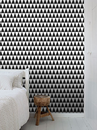 product image for Verdon Black Geometric Wallpaper from Design Department by Brewster 40