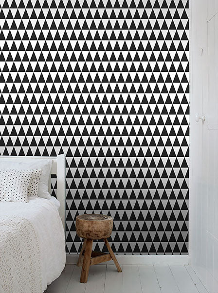 media image for Verdon Black Geometric Wallpaper from Design Department by Brewster 210