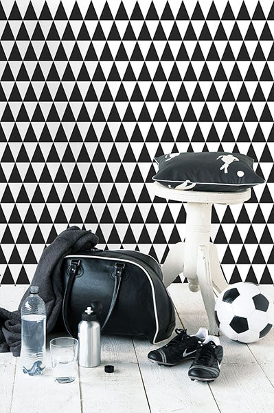 product image for Verdon Black Geometric Wallpaper from Design Department by Brewster 42