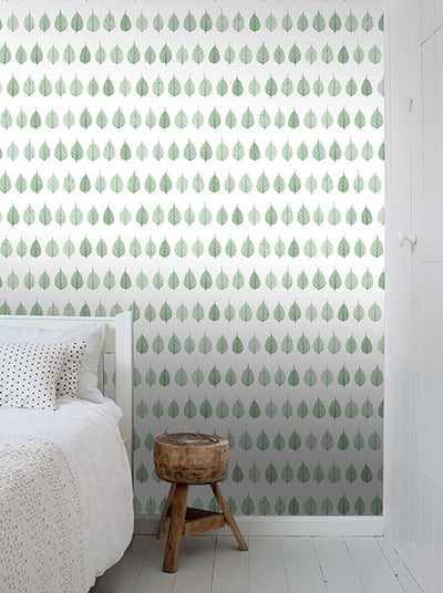 product image for Greenhouse Green Leaves Wallpaper from Design Department by Brewster 71