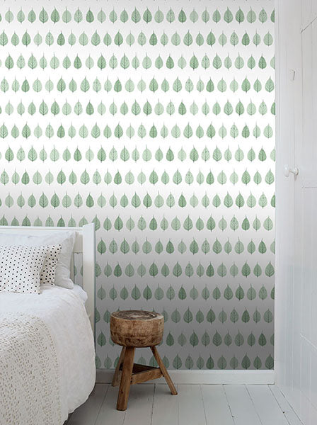 media image for Greenhouse Green Leaves Wallpaper from Design Department by Brewster 214