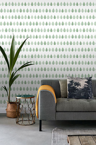 product image for Greenhouse Green Leaves Wallpaper from Design Department by Brewster 7