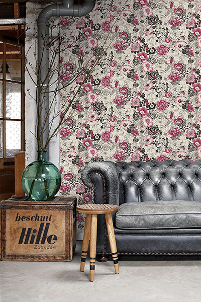 product image for Penny Pink Floral Wallpaper from Design Department by Brewster 39