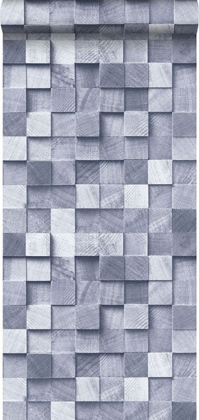 product image for Tevye Blue Wood Geometric Wallpaper from Design Department by Brewster 61