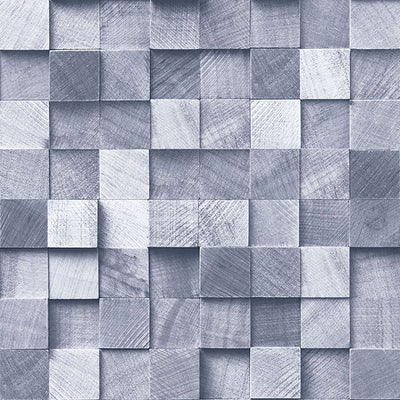 product image of Tevye Blue Wood Geometric Wallpaper from Design Department by Brewster 549