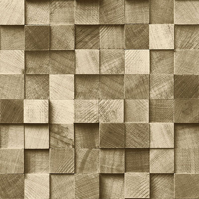 product image of Tevye Gold Wood Geometric Wallpaper from Design Department by Brewster 527