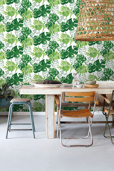 product image for Patti Green Leaves Wallpaper from Design Department by Brewster 31