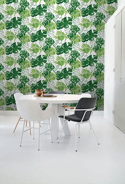 product image for Patti Green Leaves Wallpaper from Design Department by Brewster 41